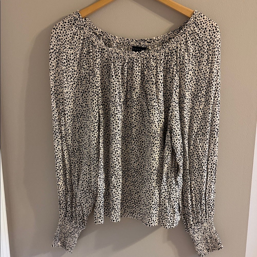 Sanctuary Women's Black and White Polka Dot Top